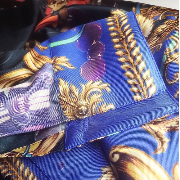 Button Down Shirt Versace X Disney Cinderella Silk Authentic Limited Edition - Picture 14 of 16